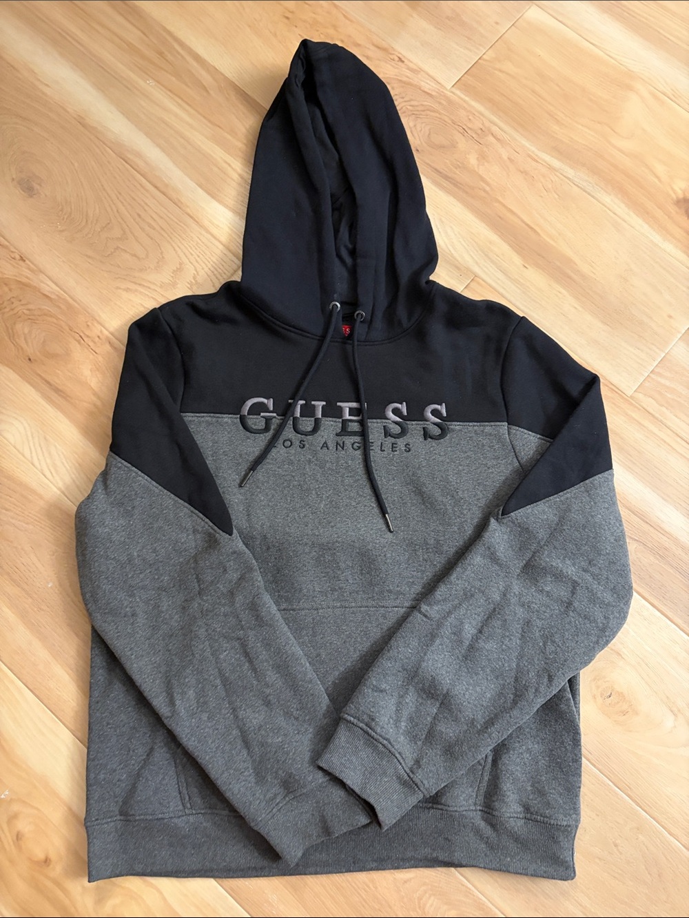 GUESS Black & Gray Colorblock Pullover Hoodie